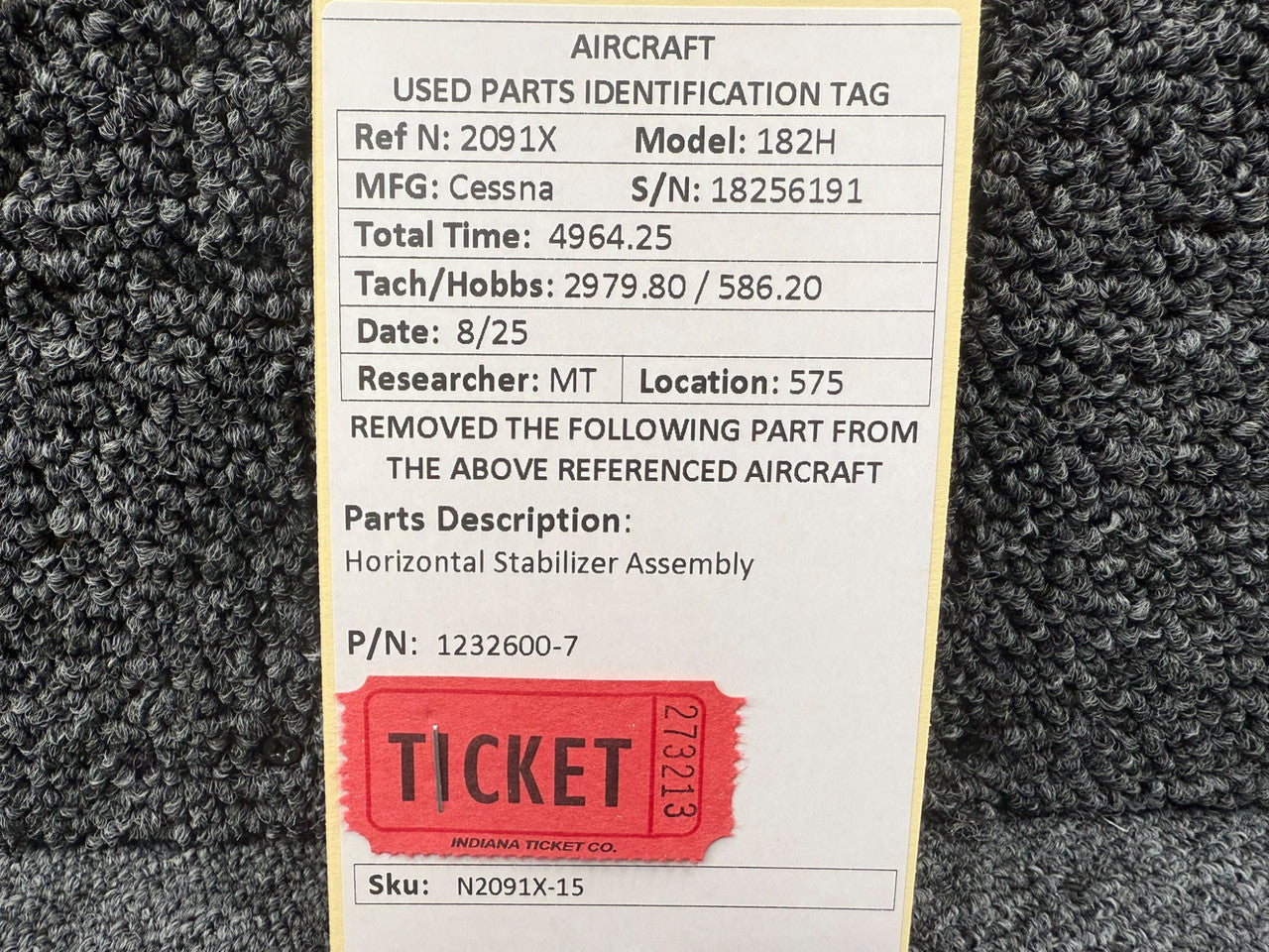 1232600-7 Cessna 182H Horizontal Stabilizer Assembly – BAS Part Sales