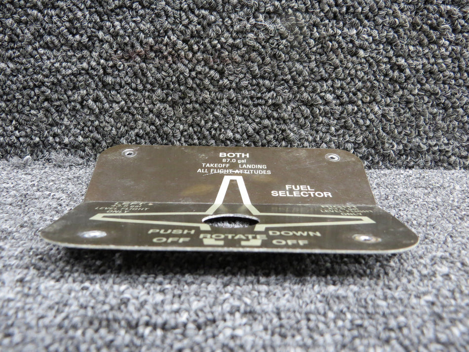 1205125-9 (Use: 1205125-12) Cessna 206H Fuel Selector Placard