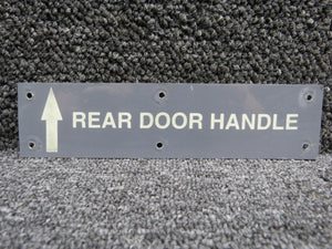 1201999-17 Cessna 206H Rear Cargo Door Handle Placard