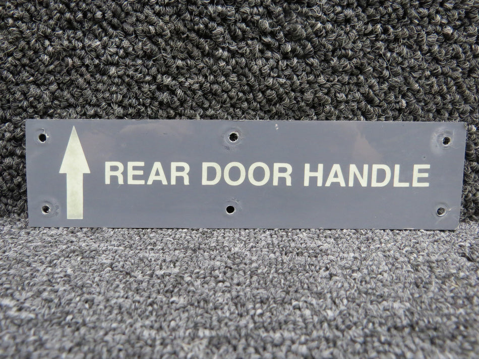 1201999-17 Cessna 206H Rear Cargo Door Handle Placard