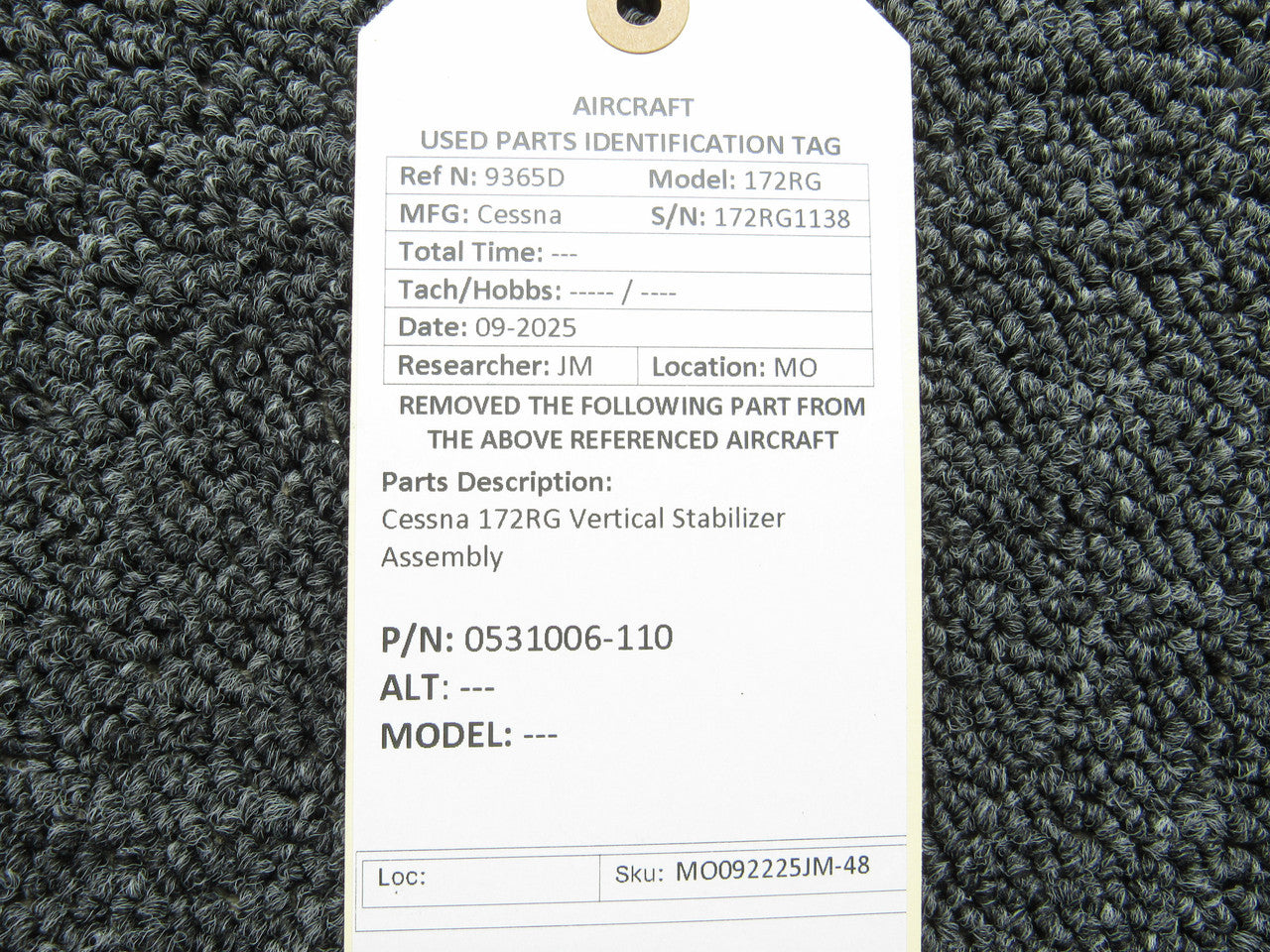 0531006-110 Cessna 172RG Vertical Stabilizer – BAS Part Sales