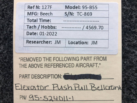 95-524011-1 (USE:002-524024-31) Beechcraft E-55 Elevator Push-Pull Bellcrank BAS Part Sales | Airplane Parts
