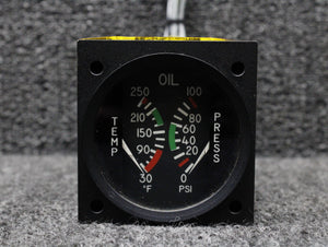 MD162-3 Mid-Continent Dual Oil Temperature and Pressure Indicator, Lighted (14V)