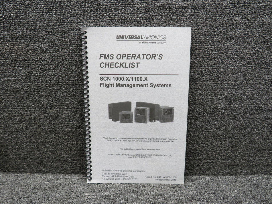 2411sv1000-1100 Universal Avionics 2018 FMS Operators Checklist