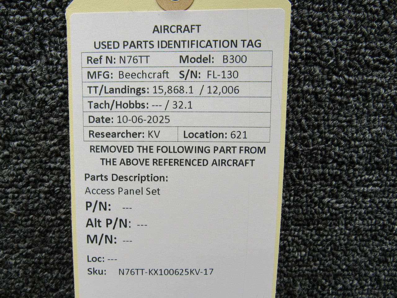 Beechcraft King Air 350 Access Panel Set – BAS Part Sales