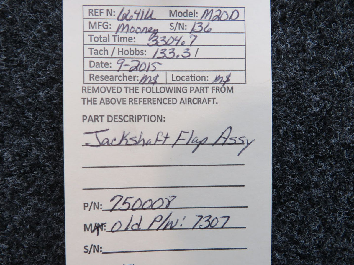 750008 (Old P/N: 7307) Mooney M20D Jackshaft Flap Assembly BAS Part Sales | Airplane Parts