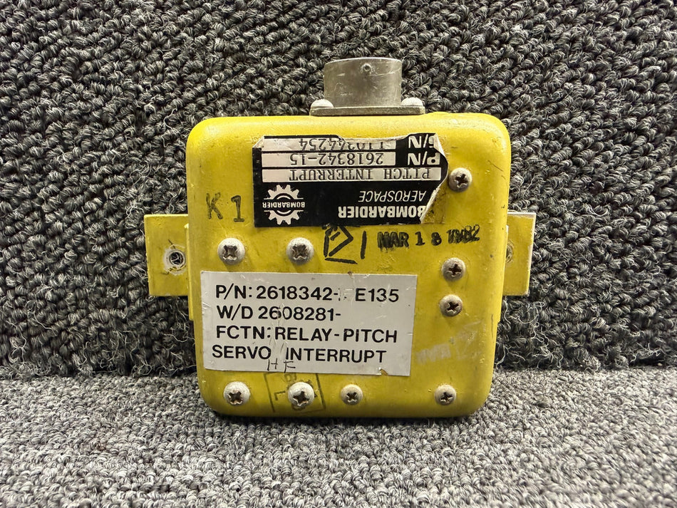 2618342-15 (Alt: 2618342-15E135) Bombardier Aerospace Pitch Servo Interrupt Relay