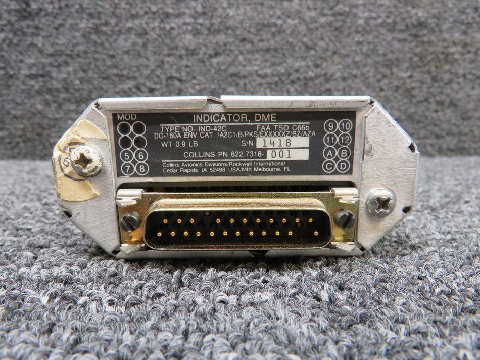 622-7318-001 Collins Avionics IND-42C DME Indicator with Mods (Core)