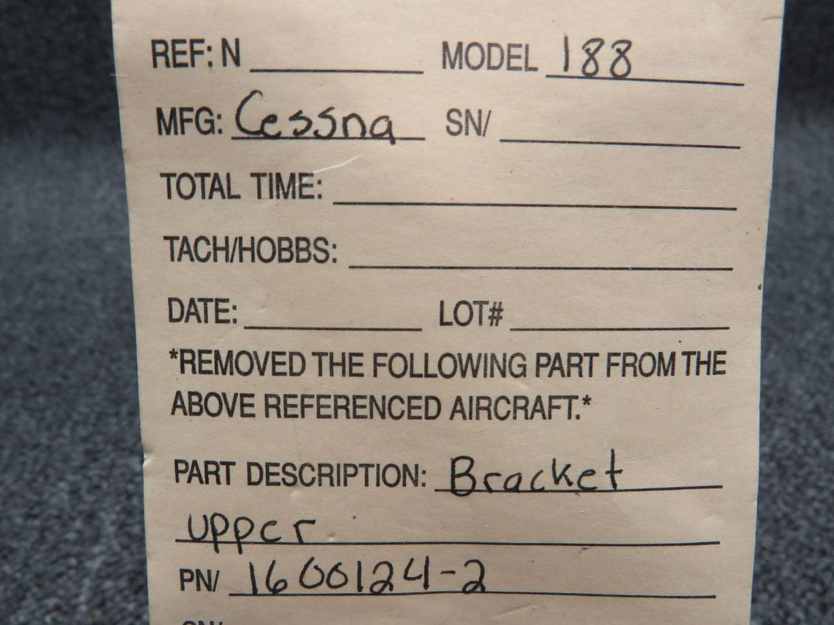 1600124-2 Cessna 188 Bracket Upper BAS Part Sales | Airplane Parts