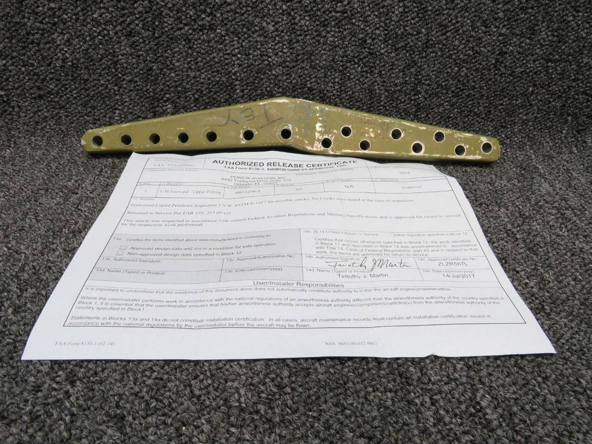 0811276-1 (USE: 0811311-1) Cessna 310 Upper Fitting Fwd LH (W/ 8130-3) BAS Part Sales | Airplane Parts