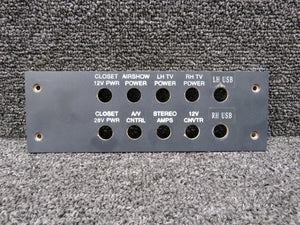 Cessna Citation III 650 Cabin Power Switch Panel Cover