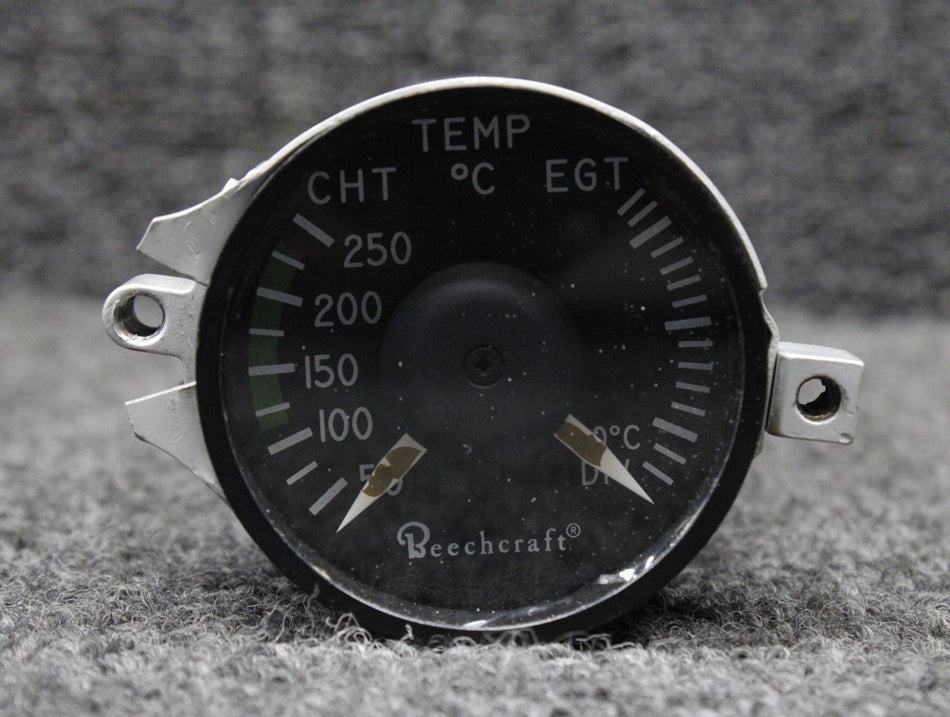 MD74-5 (Alt: 58-380104-5) Mid-Continent Dual CHT-EGT Indicator (Chipped Glass)