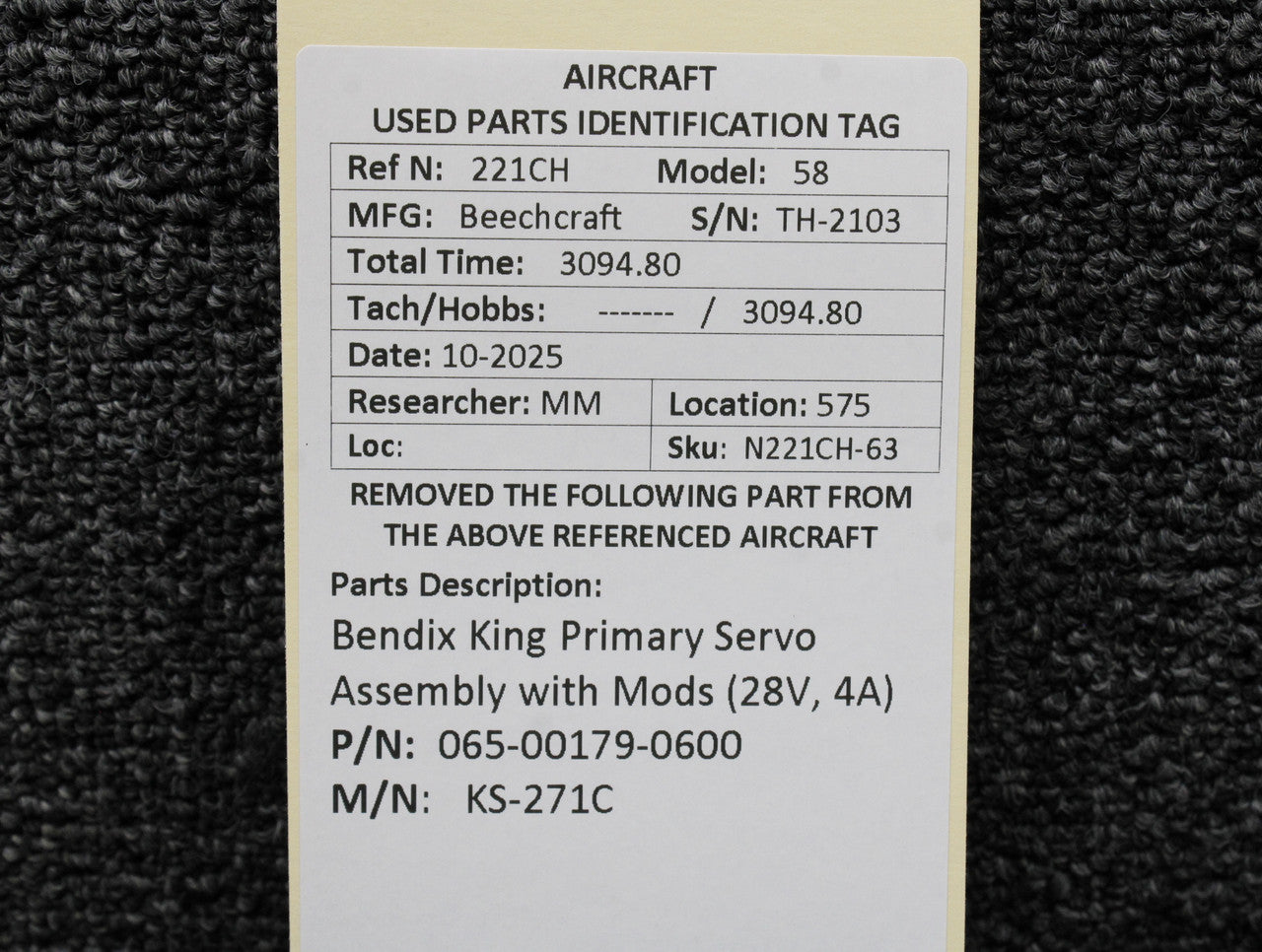 065-00179-0600 Bendix King KS-271C Primary Servo Assembly with