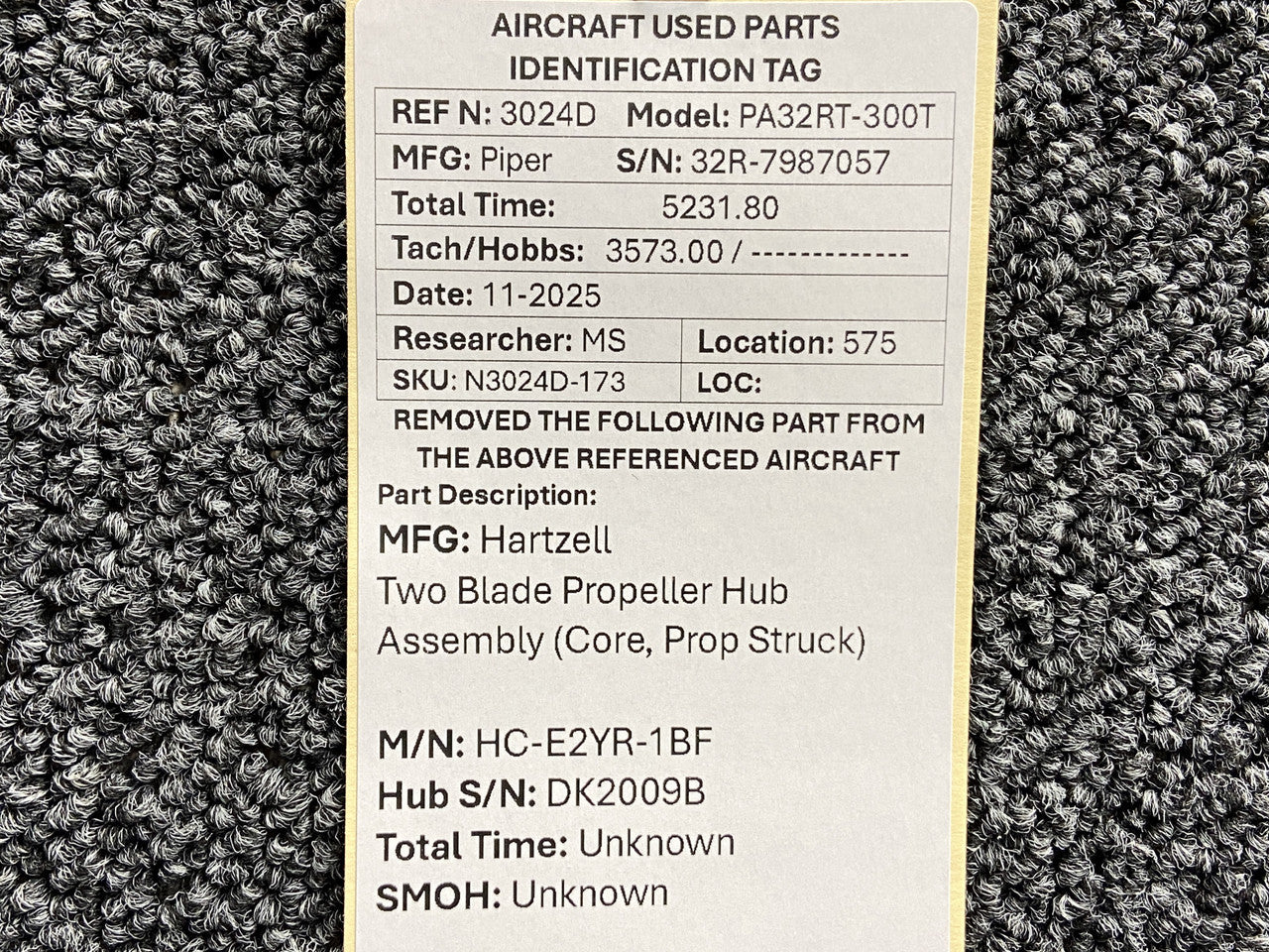 HC-E2YR-1BF Hartzell Two-Blade Propeller Hub Assembly (Core) – BAS