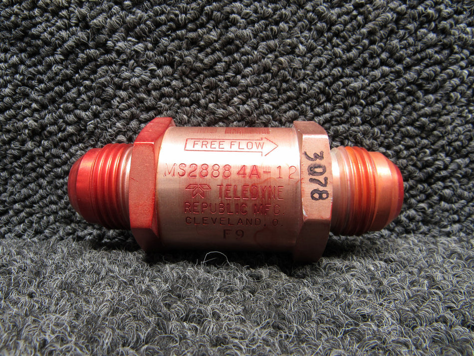 MS28884A-12 Teledyne Fuel Flow Check Valve