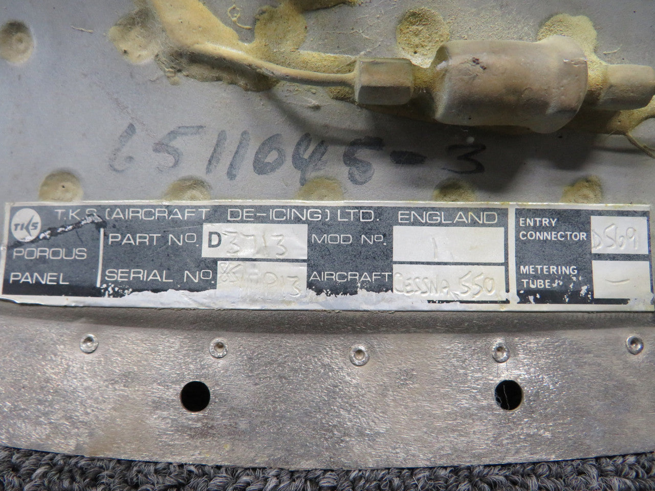 D3713 (Alt: 6511045-3) TKS Wing De-Ice Outboard Porus Panel