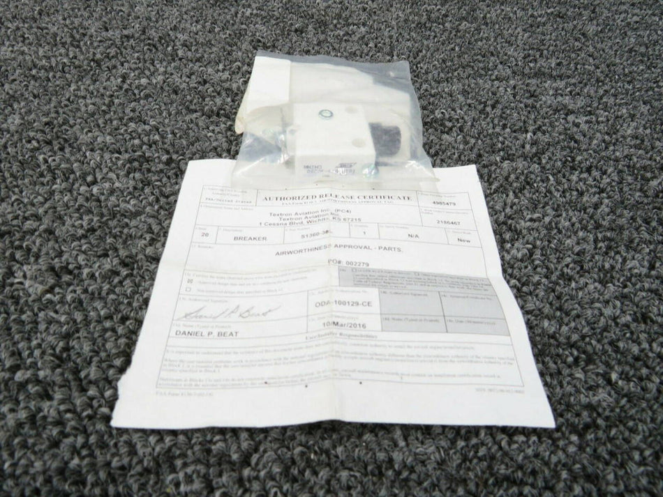 S1360-30L Cessna Breaker Assembly W/ 8130-3 (Amps: 30) (NEW OLD STOCK) (SA) BAS Part Sales | Airplane Parts