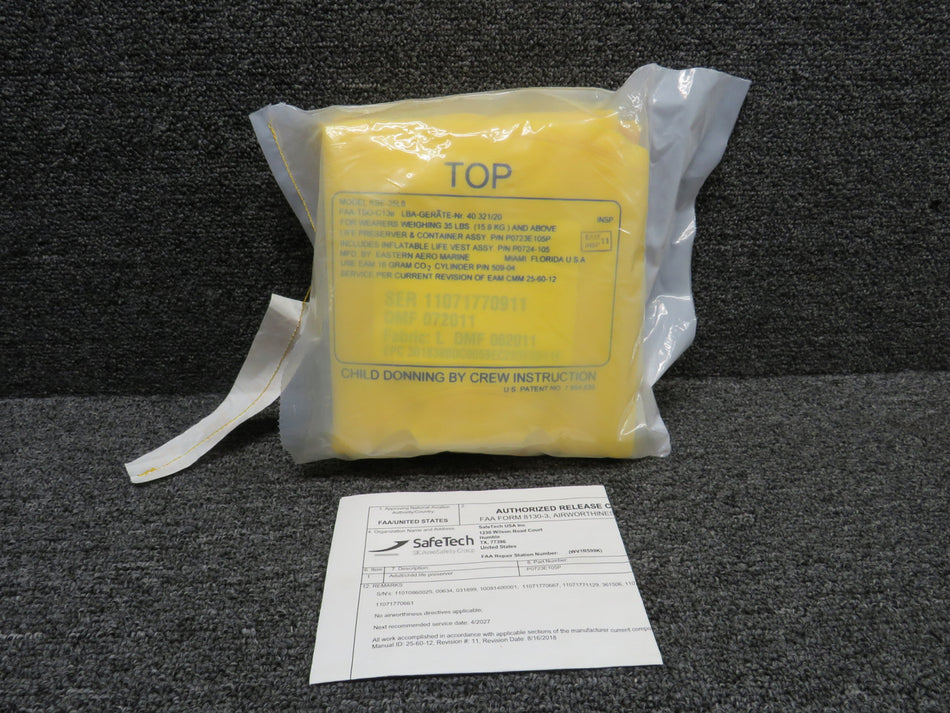 P0723E105P Eastern Aero Marine KSE-35L8 Adult-Child Life Preserver with 8130-3