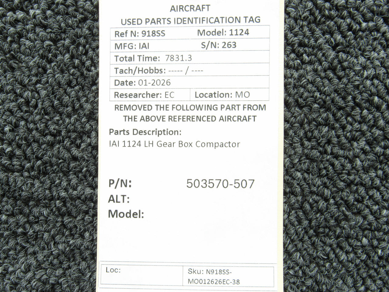 503570-507 IAI 1124 LH Gear Box Compactor – BAS Part Sales