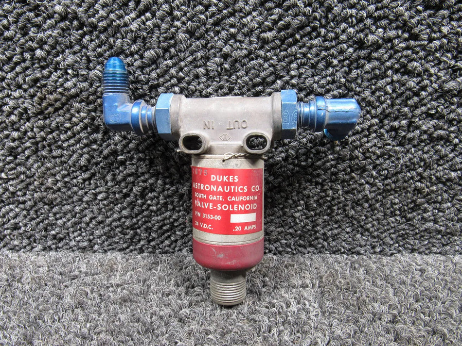 3153-00 Dukes Astronautics Solenoid Valve (Volts: 24, Amps: .20)