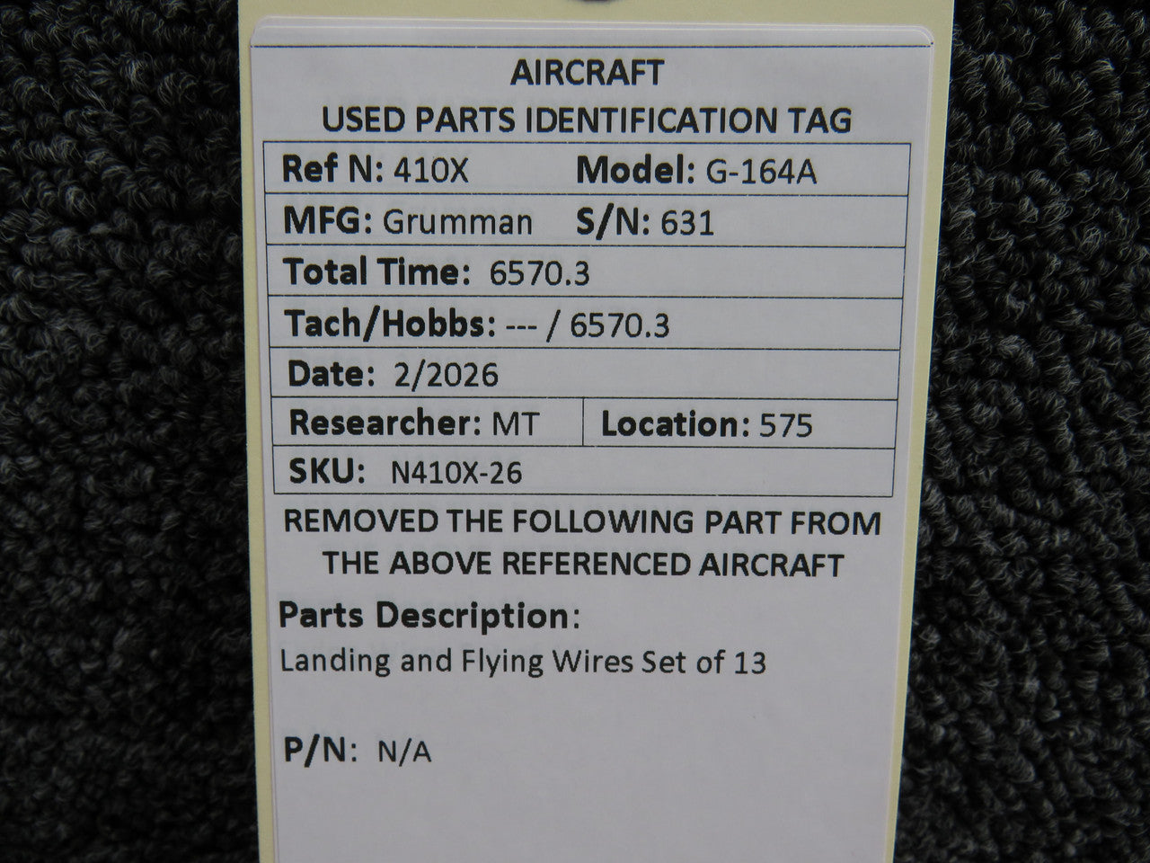 Grumman G-164A Landing and Flying Wires Set of 13 – BAS Part Sales