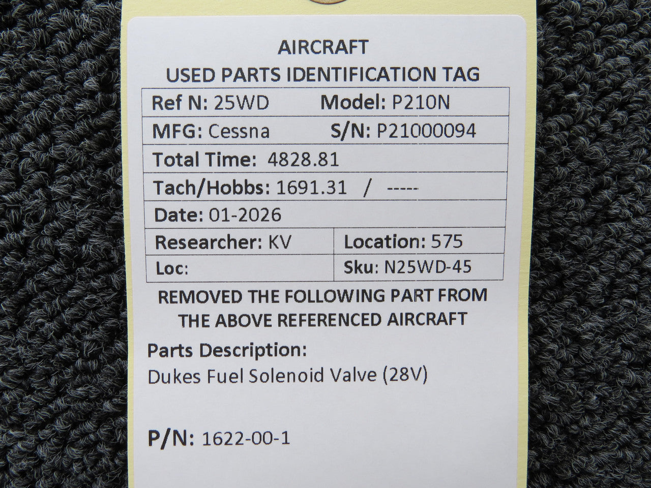 1622-00-1 Dukes Fuel Solenoid Valve (28V) – BAS Part Sales