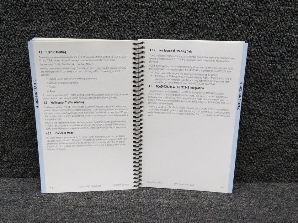 190-01499-00 Garmin 2016 GTX 335-345 Series ADS-B Transponder Pilot’s Guide
