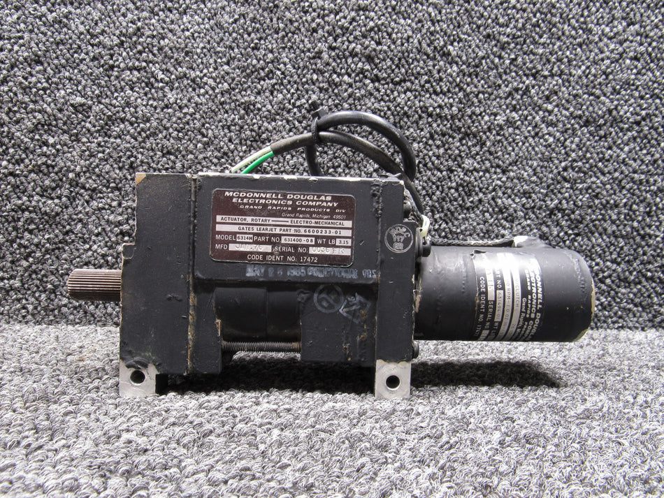 631400-08 (Alt: 6600233-01) McDonnell Douglas 6314H Rotary Actuator