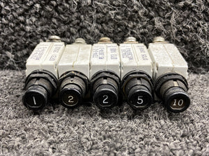 7274-2 Series Klixon Press to Reset Circuit Breaker Set (Amps: Various)