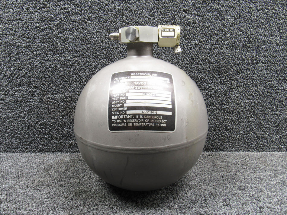23700146 (Alt: 6600194-6) Tavco Air Reservoir (PSI: 3000)