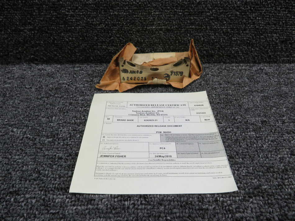 6242025-21 Cessna Citation III 650 Brake Shoe with 8130-3 (New Old Stock)