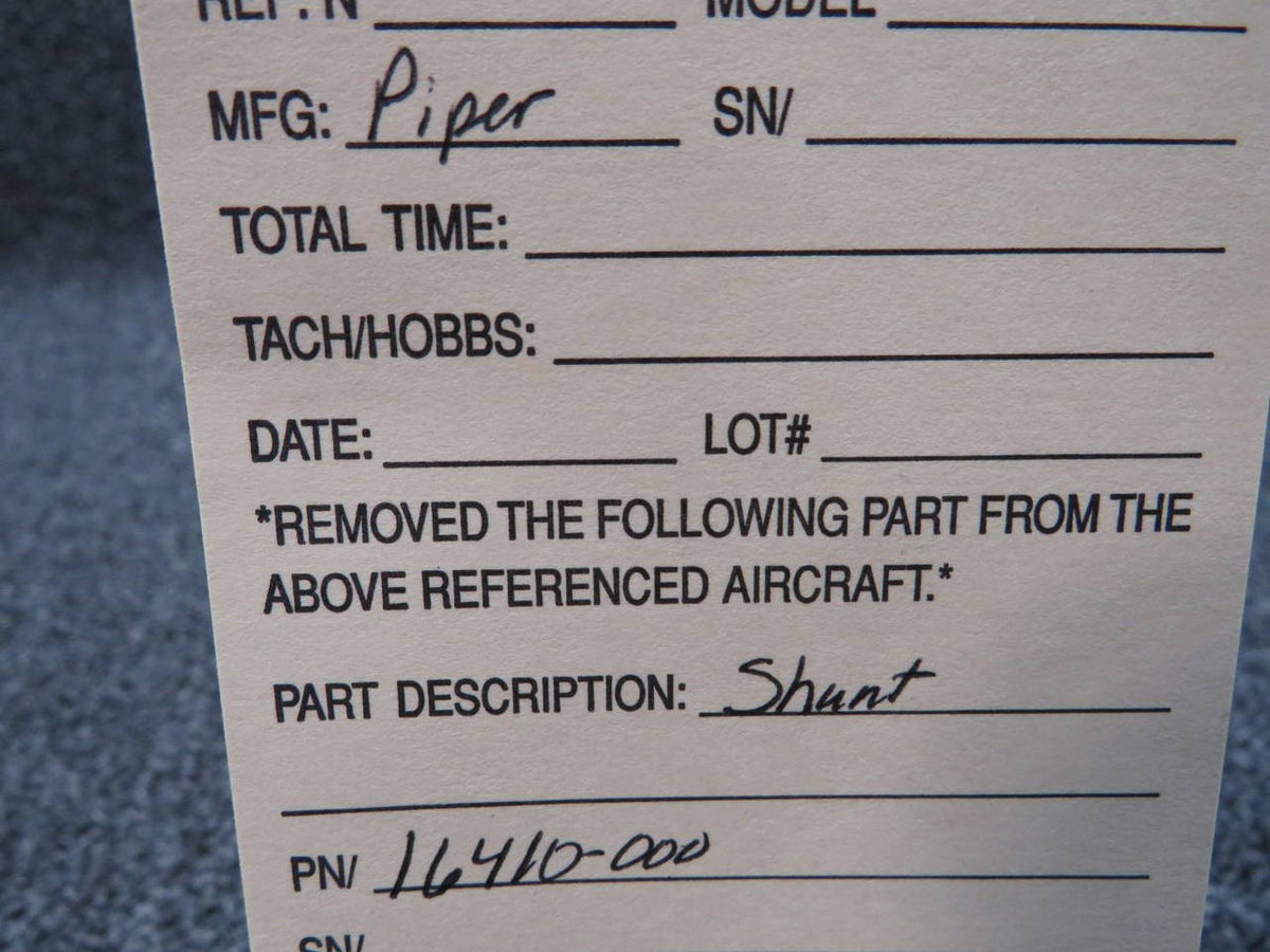 16410-000 Piper Shunt Assembly  (M18) BAS Part Sales | Airplane Parts