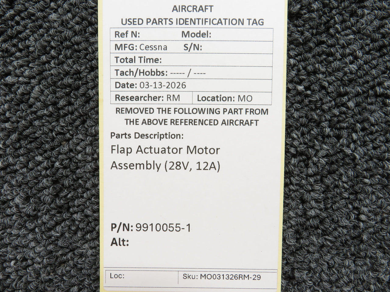 9910055-1 Cessna Flap Actuator Motor Assembly (28V, 12A) – BAS