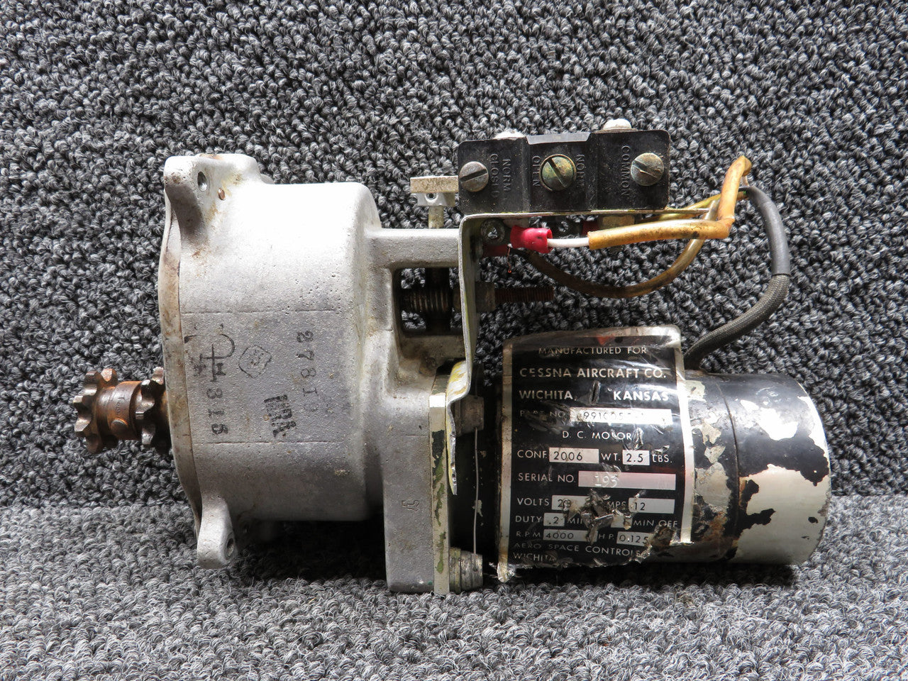 9910055-1 Cessna Flap Actuator Motor Assembly (28V, 12A) – BAS