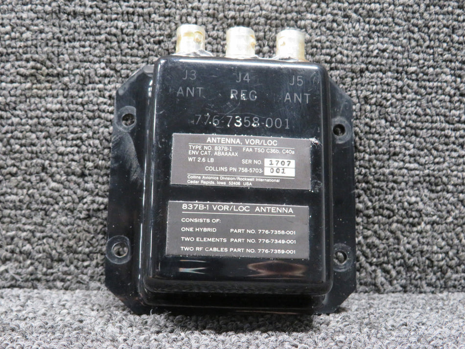 758-5703-001 (Alt: 776-7358-001) Collins 837B-1 Vor-Loc Antenna Coupler