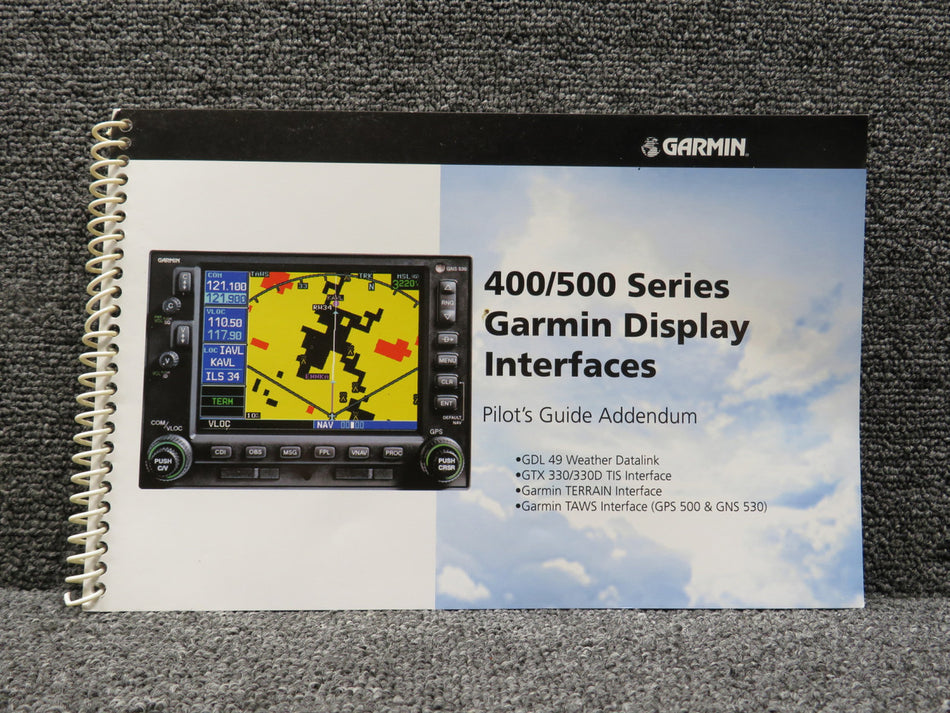 190-00140-13 Garmin 400,500 Display Interface Pilots Guide Addendum w Revision