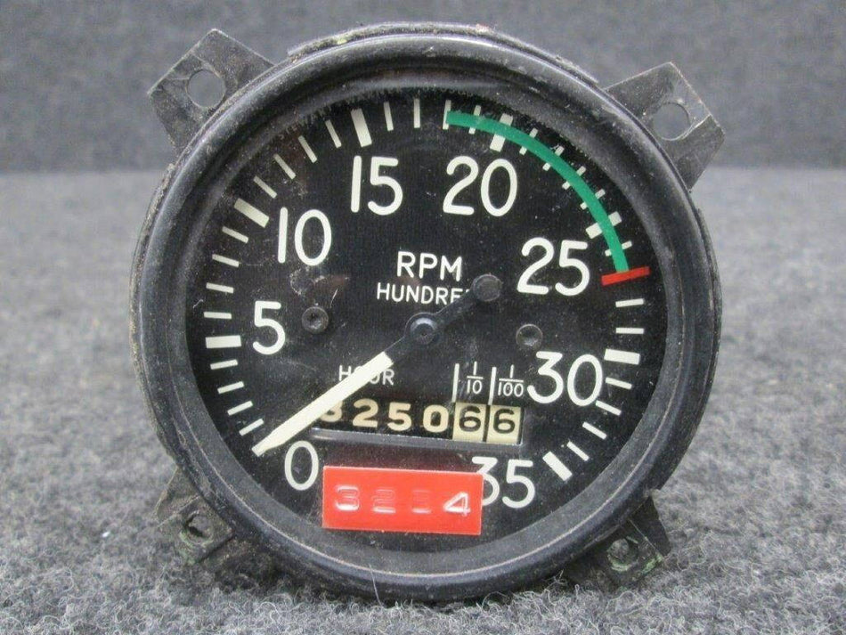 820586 Stewart Warner Tachometer Indicator (Hours: 8250.66) BAS Part Sales | Airplane Parts