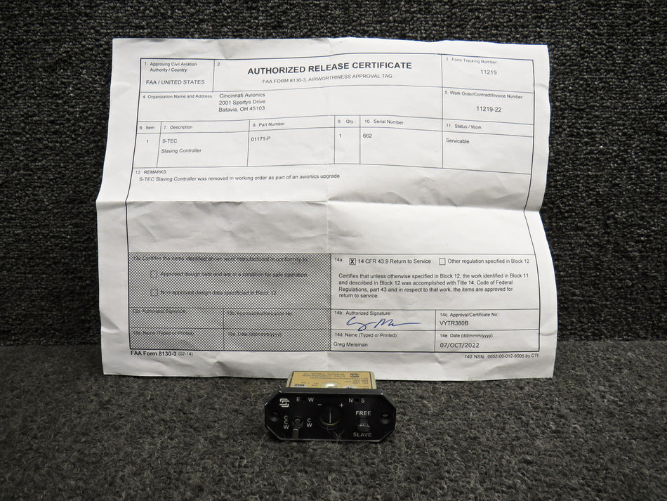 01171-P S-Tec Corporation Slaving Controller Assembly with 8130
