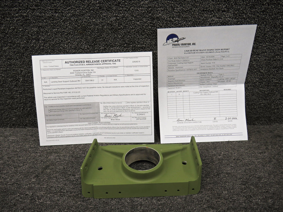 0541196-2 Cessna 172S Main Gear Support Outboard RH with 8130-3 and PAI-PT-1