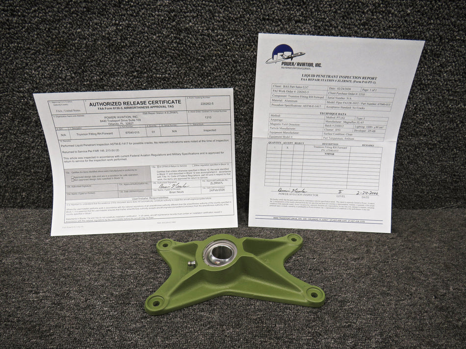 67040-015 Piper PA32R-301T Main Gear Fwd Trunnion Fitting RH w 8130, PAI-PT-1