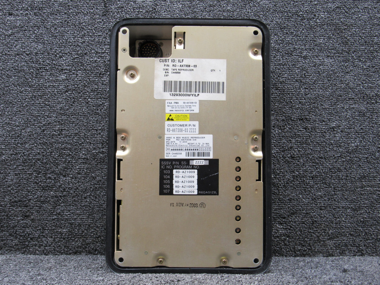 RD-AX7308-03 Matsushita Electric ANNC & BDG Music Reproducer with