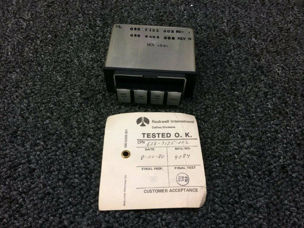 628-7125-002 Rockwell Collins Controller (SA) BAS Part Sales | Airplane Parts