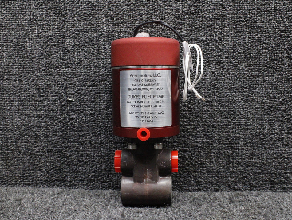 4140-00-21A Dukes Electric Fuel Boost Pump Overhauled with 8130-3 (14V, 6A)