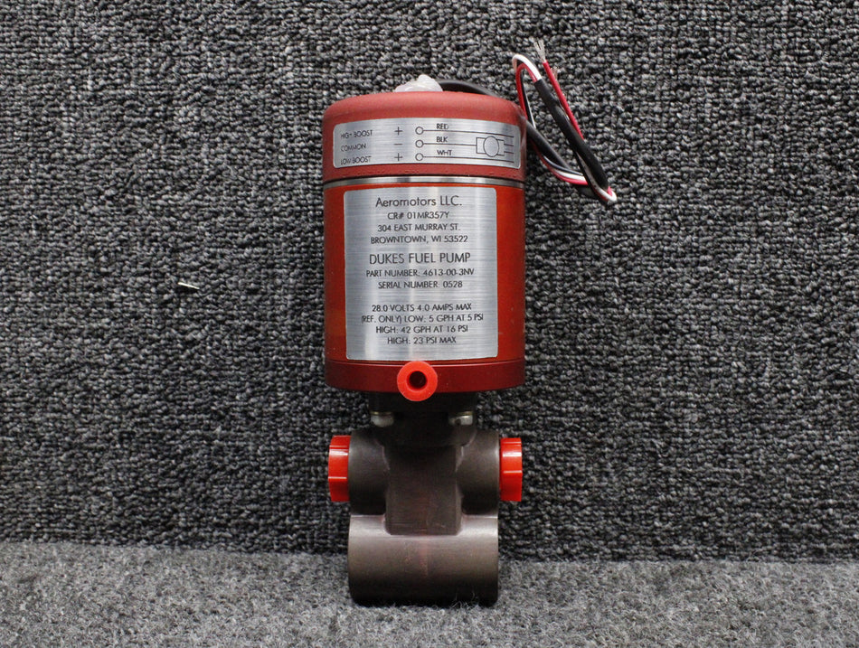 4613-00-3NV Dukes Electric Fuel Boost Pump Overhauled with 8130-3 (28V, 4A)