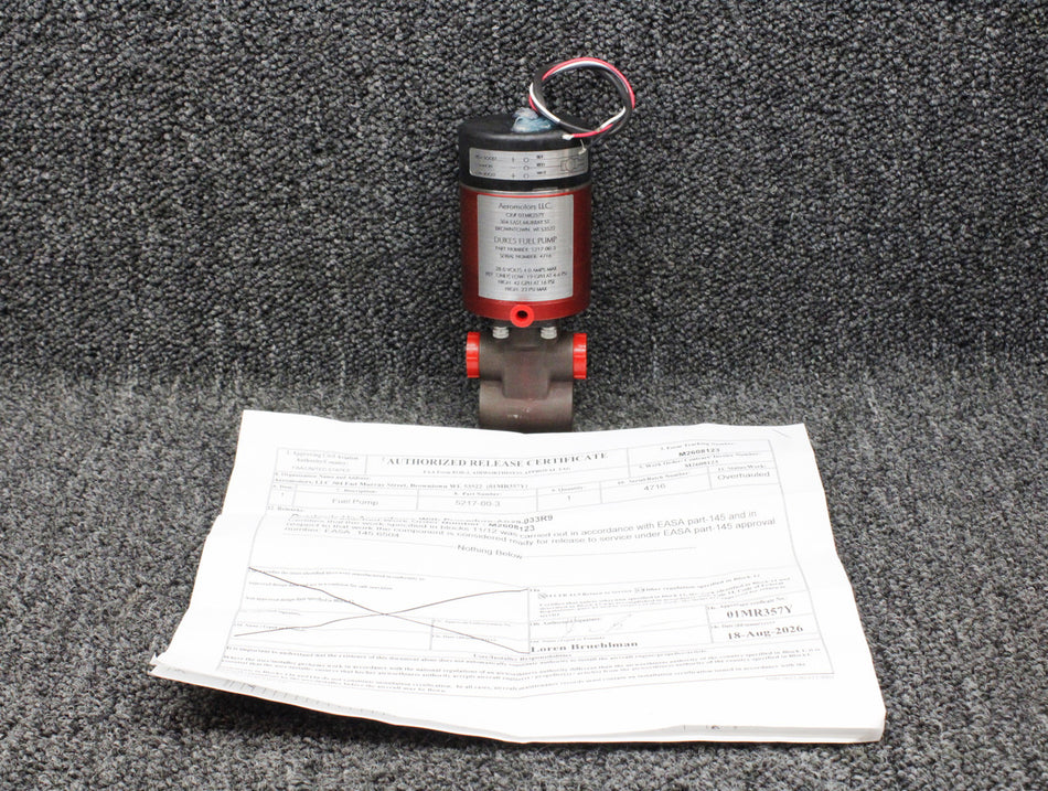 5217-00-3 Dukes Electric Fuel Boost Pump Overhauled with 8130-3 (28V, 4A)