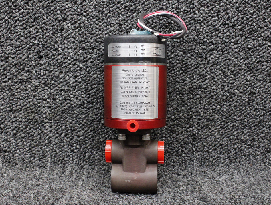 5217-00-3 Dukes Electric Fuel Boost Pump Overhauled with 8130-3 (28V, 4A)