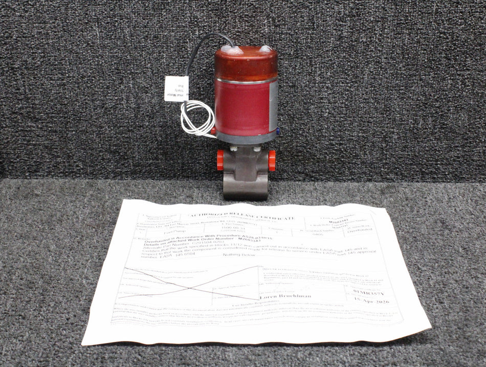 1500-00-31 Dukes Electric Fuel Boost Pump Overhauled with 8130-3 (28V, 3A)