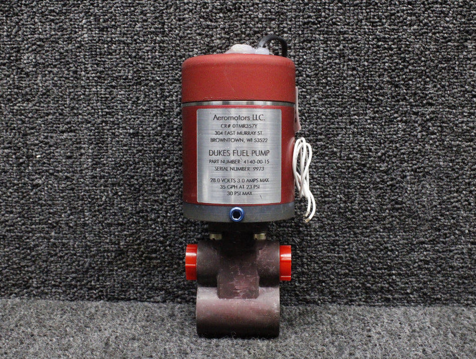 4140-00-15 Dukes Electric Fuel Boost Pump Overhauled with 8130-3 (28V, 3A)