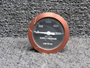 800435-00 (Use: 800435-01) Piper Oxygen Supply Pressure Gauge