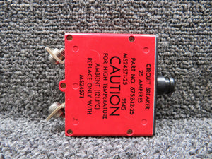 6752-12-25 (Alt: MS24571-25) Klixon Circuit Breaker